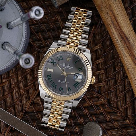 rolex datejust two-tone jubilee band 18k stainless steel|Rolex Datejust 41 wimbledon jubilee.